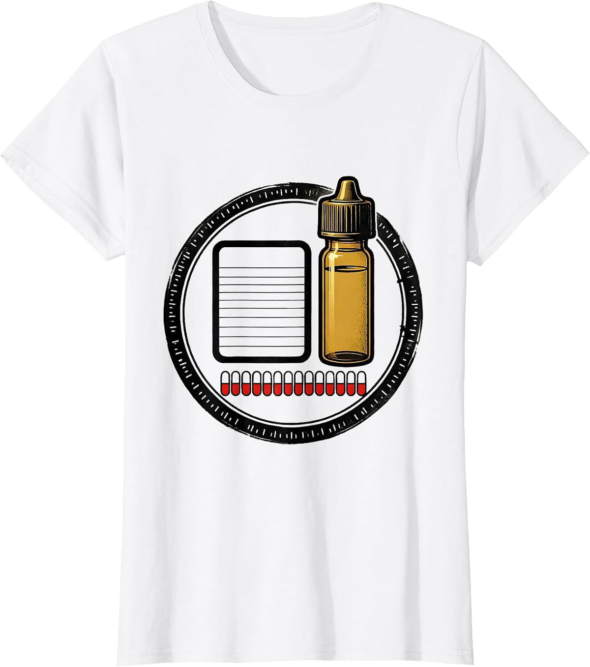 Women's Pharmacy Tech Badge Cute Pastel Humor T-Shirt - White