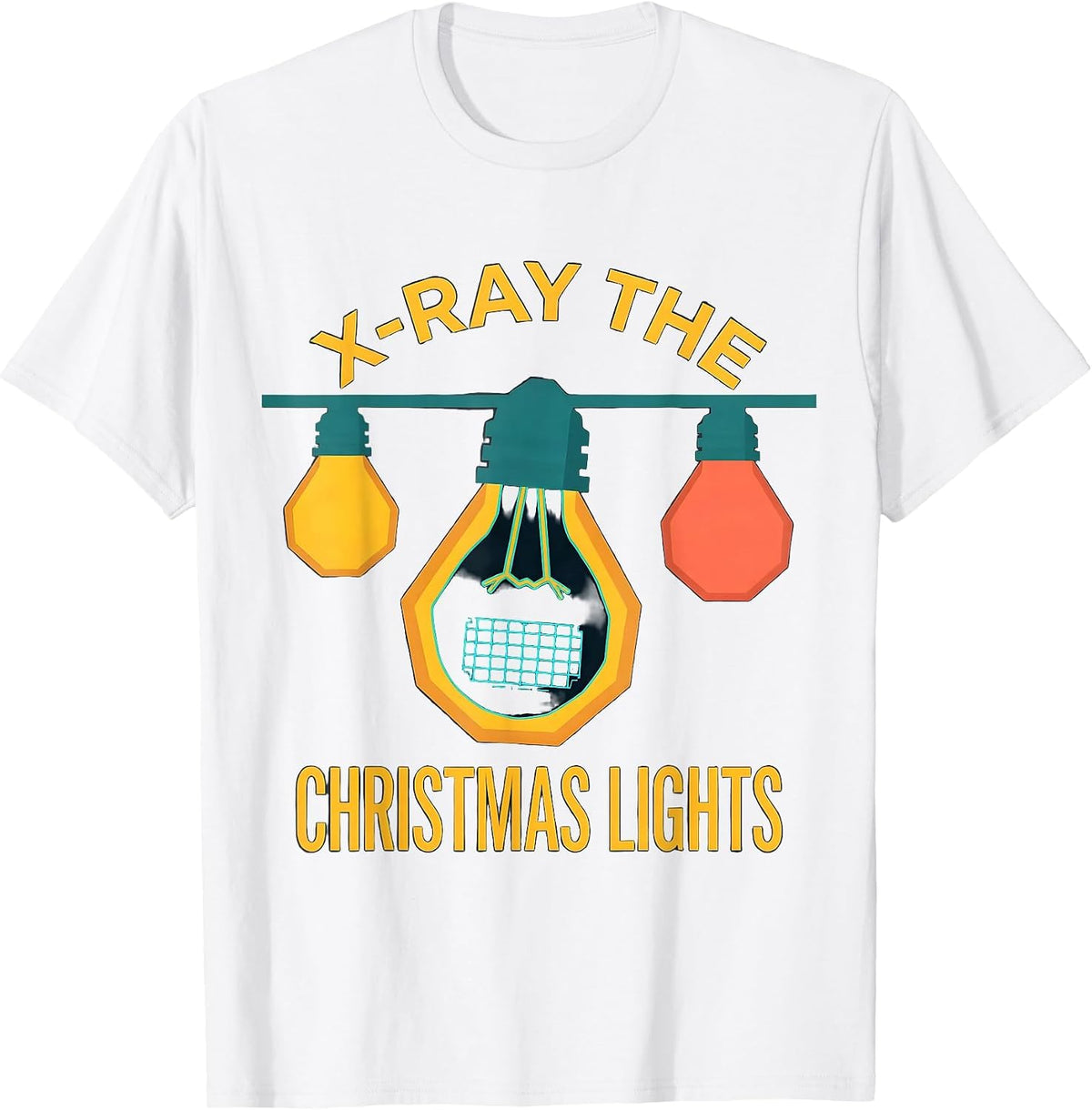 Men's X-Ray The Christmas Lights Funny Radiology Tech Christmas T-Shirt - White