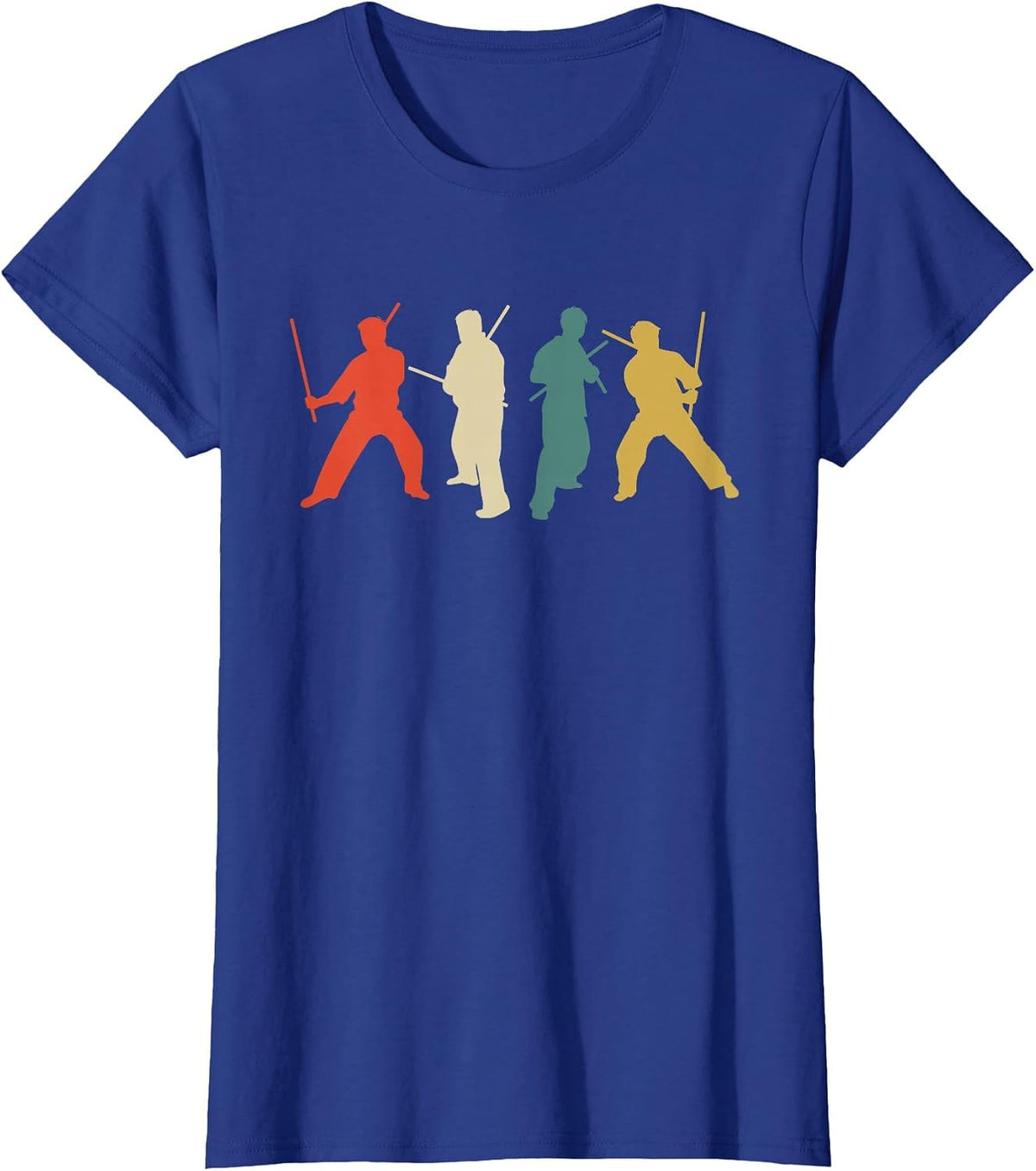 Arnis Kali Eskrima FMA Sparring Escrima Sticks Silhouette T-Shirt - Royal Blue