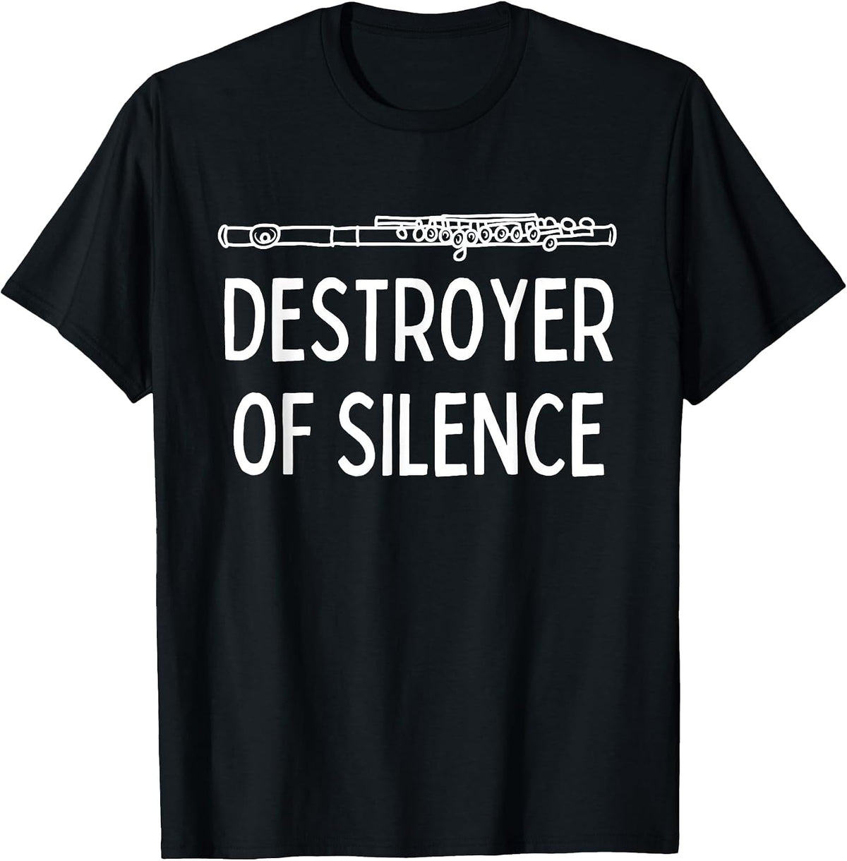 Best Flute Player Band Music Flautist Funny Flute T-Shirt - Black