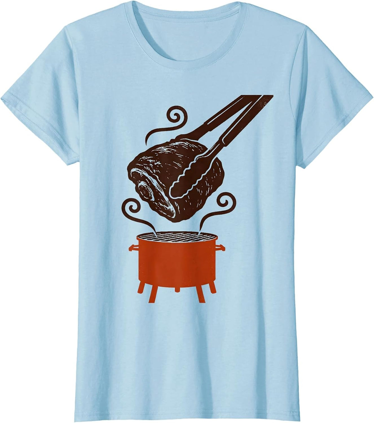 Barbecue Tongs Pork Shoulder Funny BBQ Pitmaster T-Shirt - Baby Blue