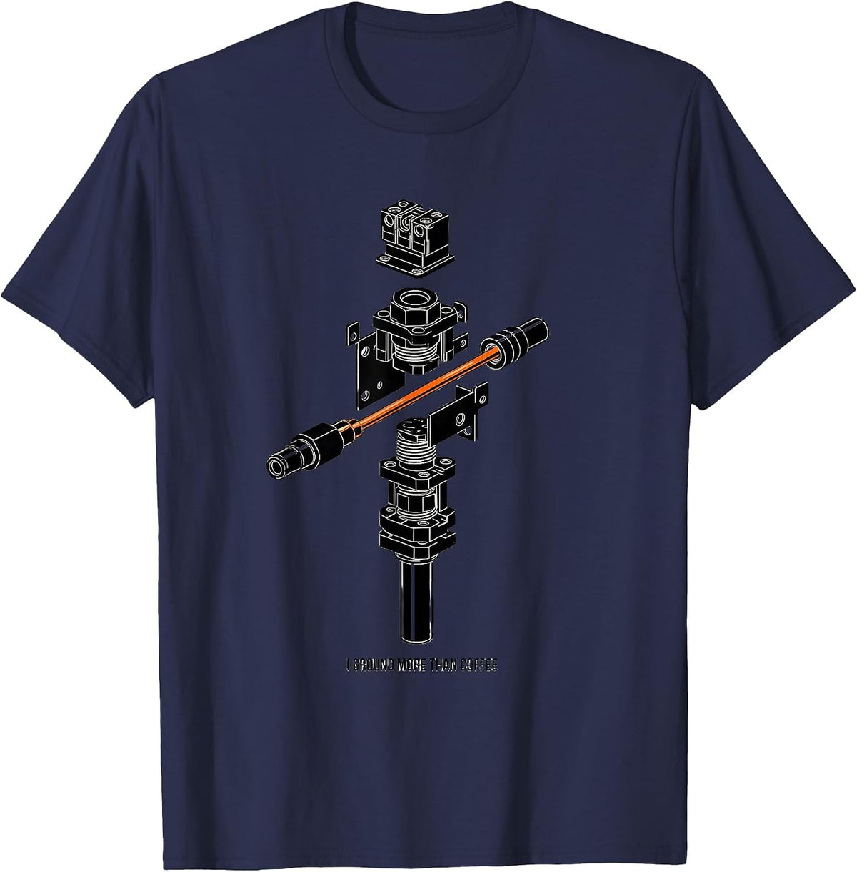 I Ground More Than Coffee Funny Electrician Trade Sarcastic T-Shirt - Navy Blue