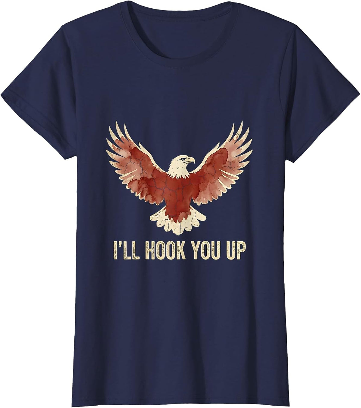 Women's I Cant But I Know A Guy Hook You Up Design T-Shirt - Navy Blue