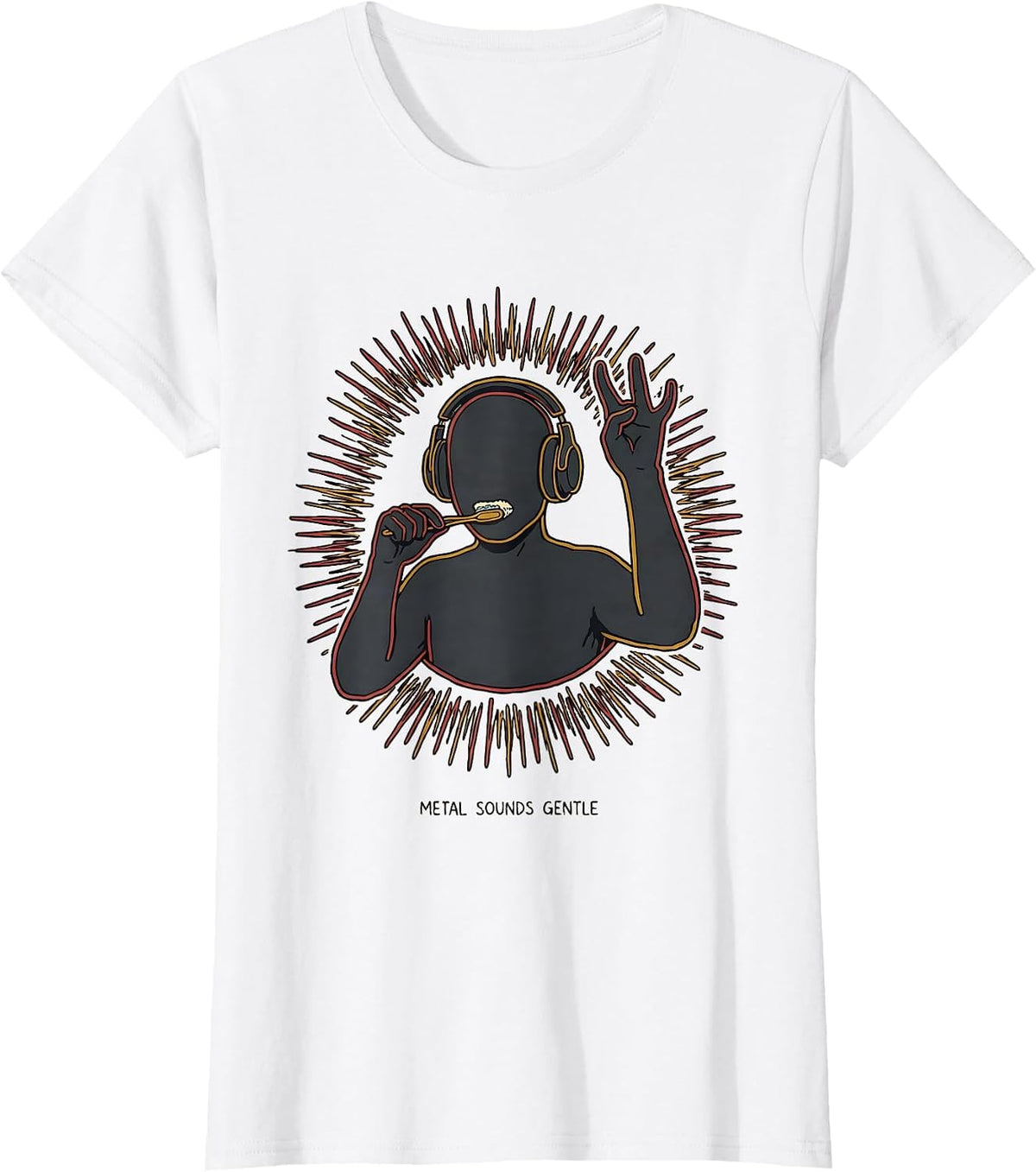 Women's Metal Sounds Gentle Funny Heavy Metal Fan Metalhead Humor T-Shirt - White