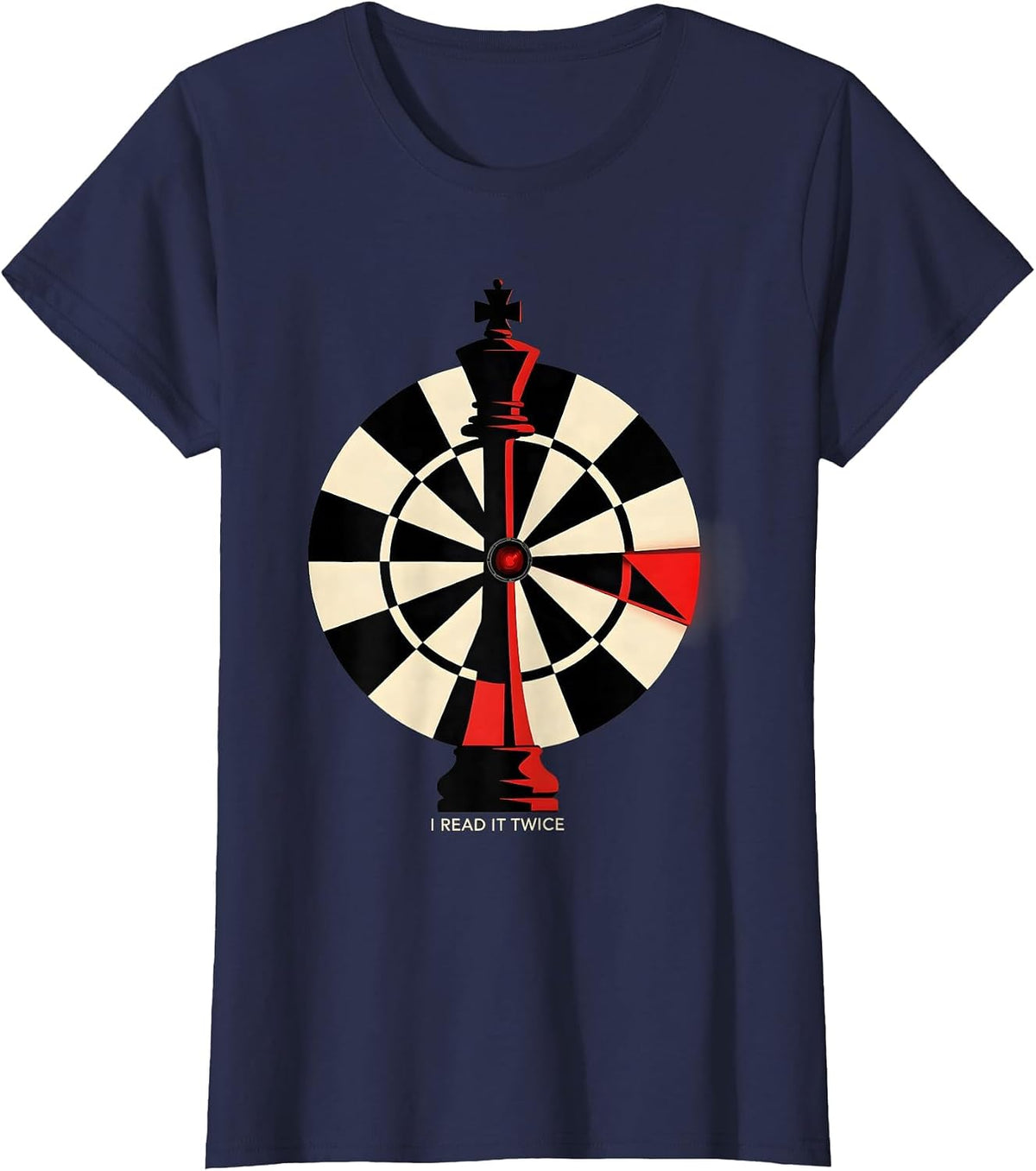Women's I Read It Twice Funny Chess Lover Gift Board Game Player T-Shirt - Navy Blue