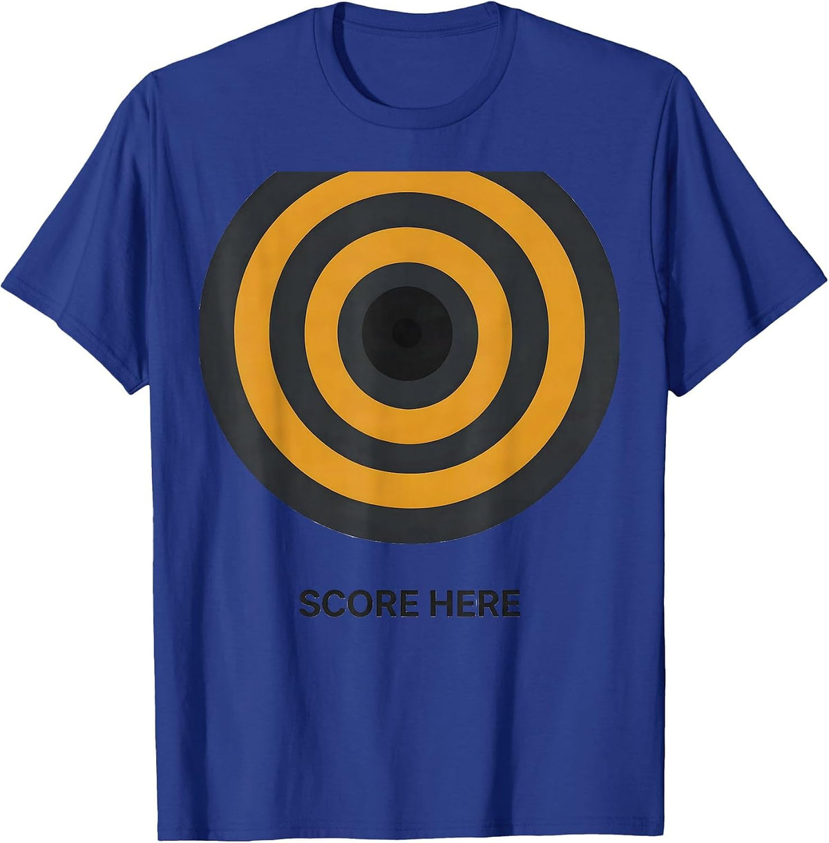 SCORE HERE Funny Bullseye Target Archery Shooting Gift T-Shirt - Royal Blue