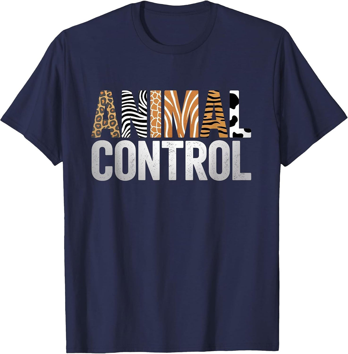 Animal Control Funny Zoo Matching Halloween T-Shirt - Navy Blue