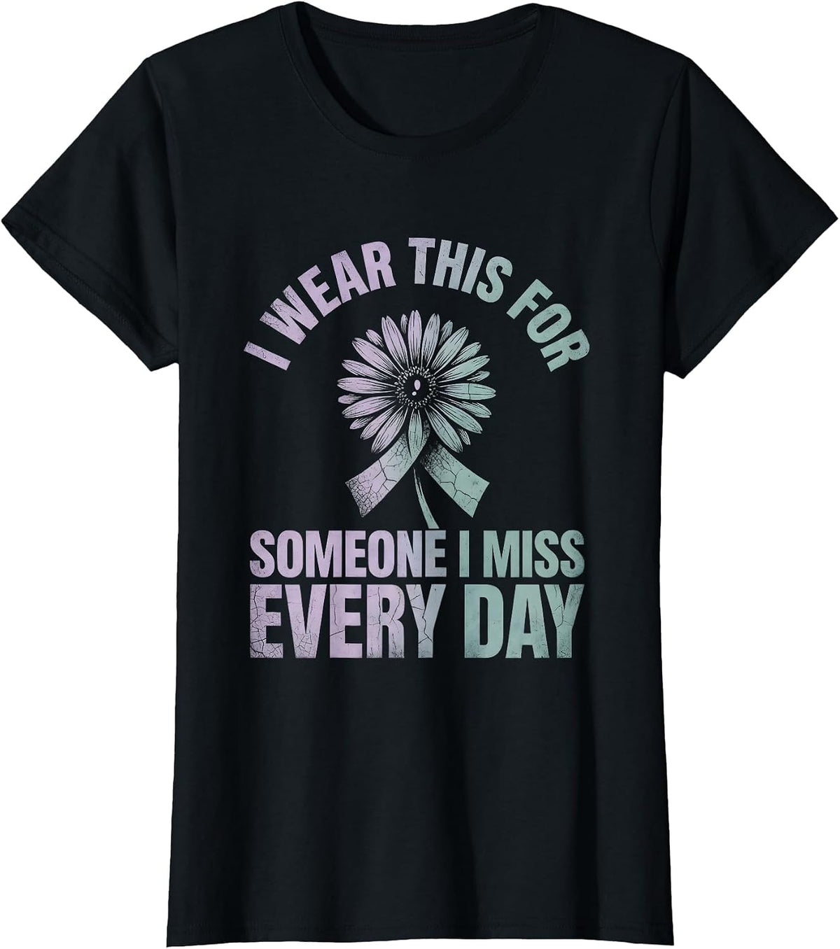 I Wear This For Someone I Miss Every Day Boho Semicolon T-Shirt - Black