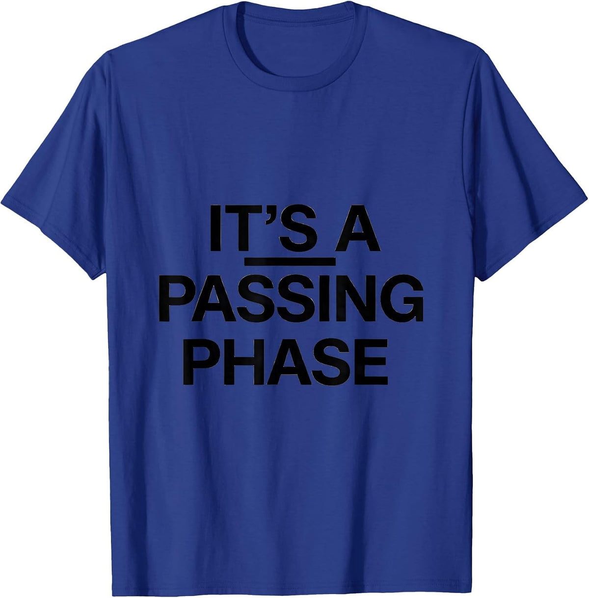 It's A Passing Phase Minimalist Moon Phases Celestial T-Shirt - Royal Blue