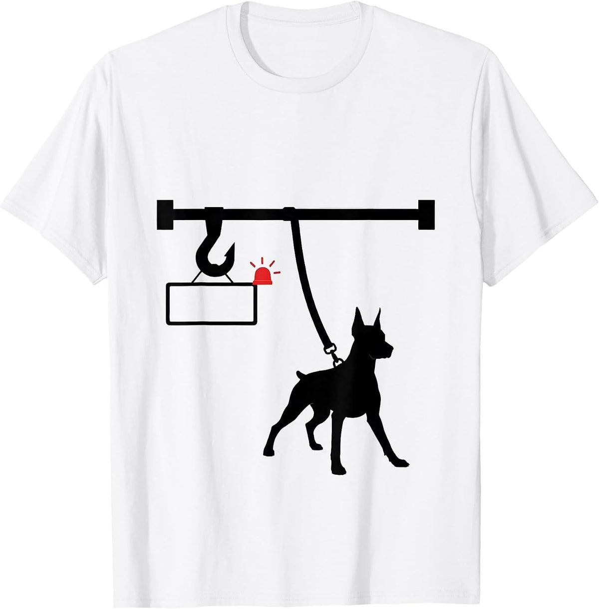Men's Doberman Hook Rail Funny Dog Lover Gift T-Shirt - White