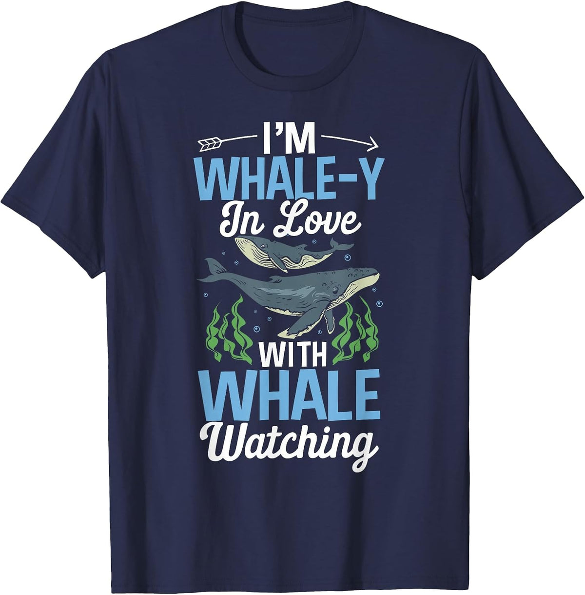 Whale Watcher Marine Aquarist Humpback Orca Whale Watching T-Shirt - Navy Blue