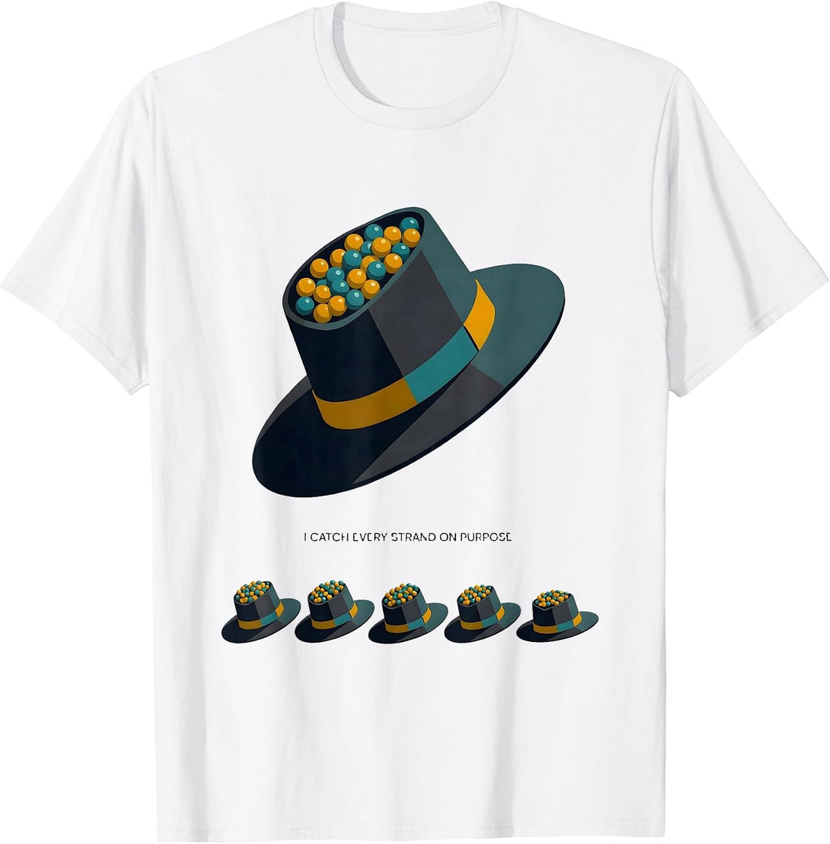 Men's I Catch Every Strand On Purpose Midcentury Modern Mardi Gras T-Shirt - White