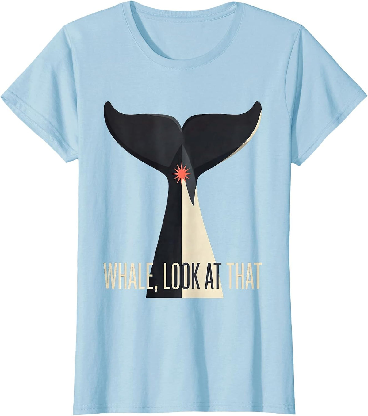 Whale Look At That Midcentury Modern Shark Ocean Animal T-Shirt - Baby Blue