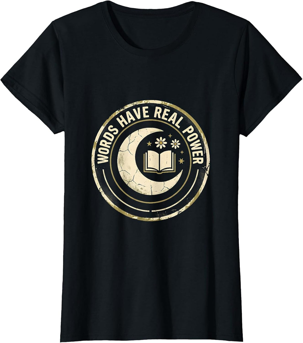 Words Have Real Power English Teacher Design T-Shirt - Black