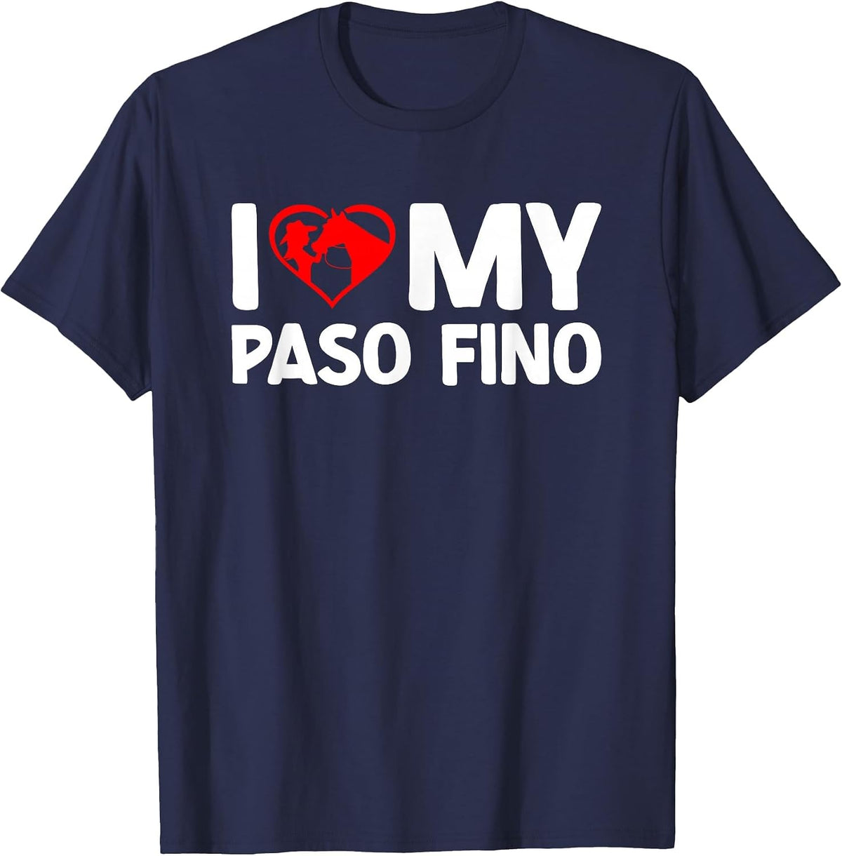 I Love My Paso Fino Horse Horseback Riding T-Shirt - Navy Blue