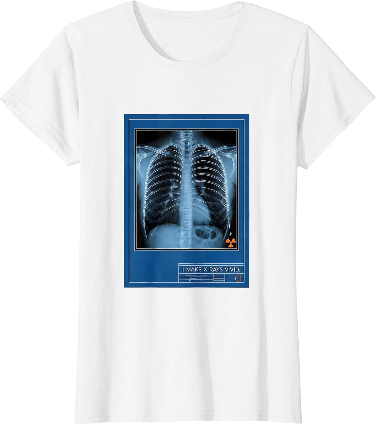 I Make X-Rays Vivid Technical Blueprint Radiology Tech Rad T-Shirt - White