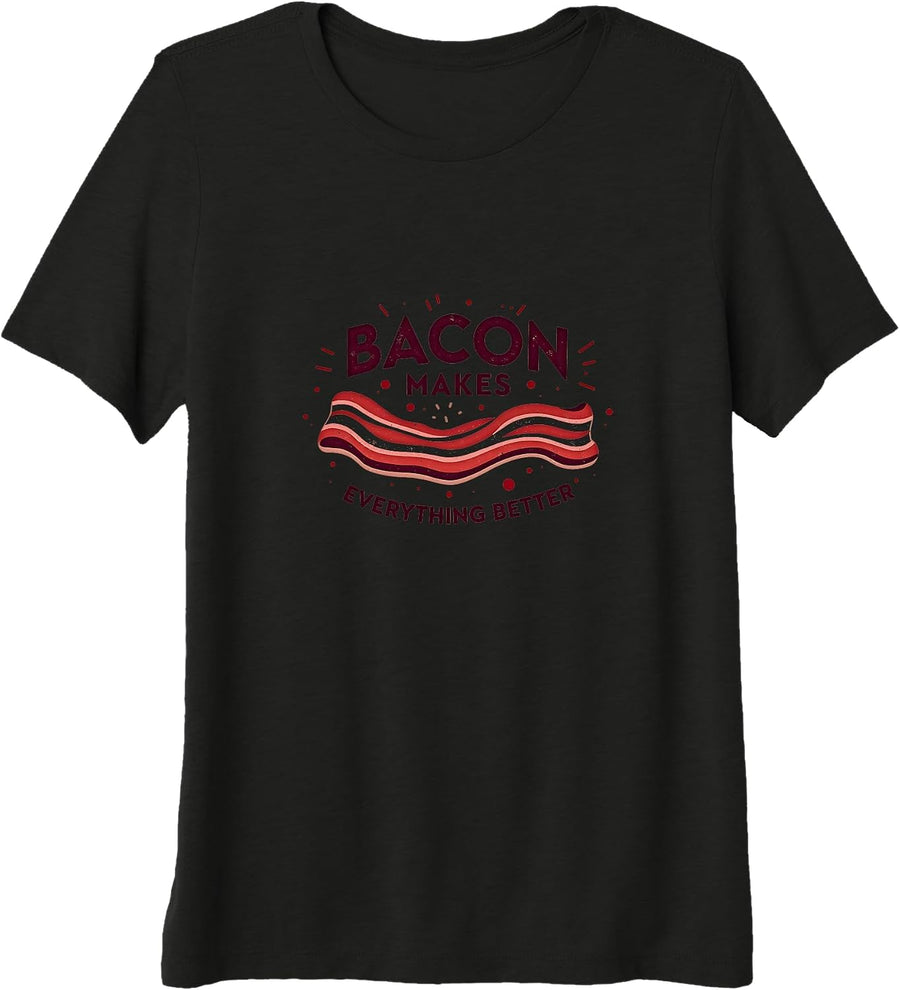 Bacon Makes Everything Better Retro Food Lover Premium Tri-blend T-Shirt - Black