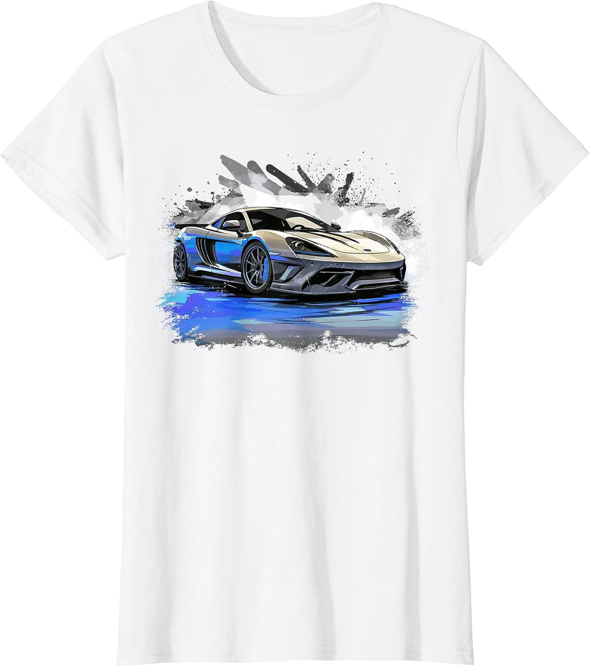 Supercar Sports Car Exotic Concept Art Hypercar Boys Graphic T-Shirt - White