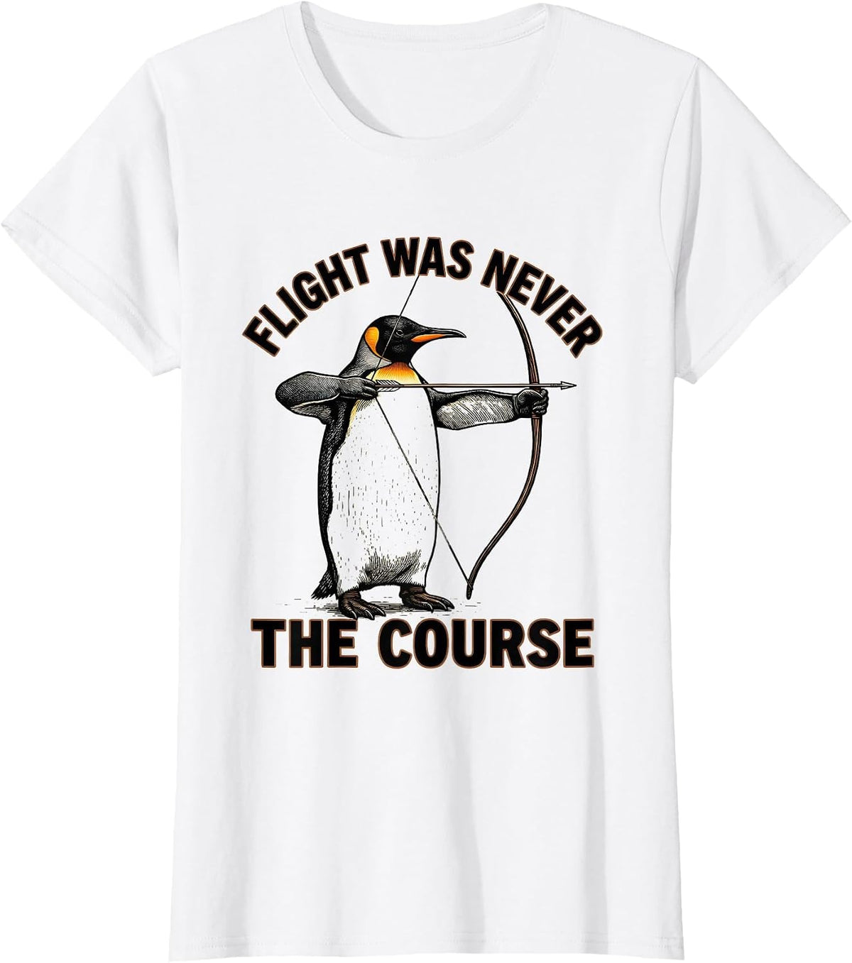 Flight Was Never The Course Funny Penguin Martial Arts Humor T-Shirt - White