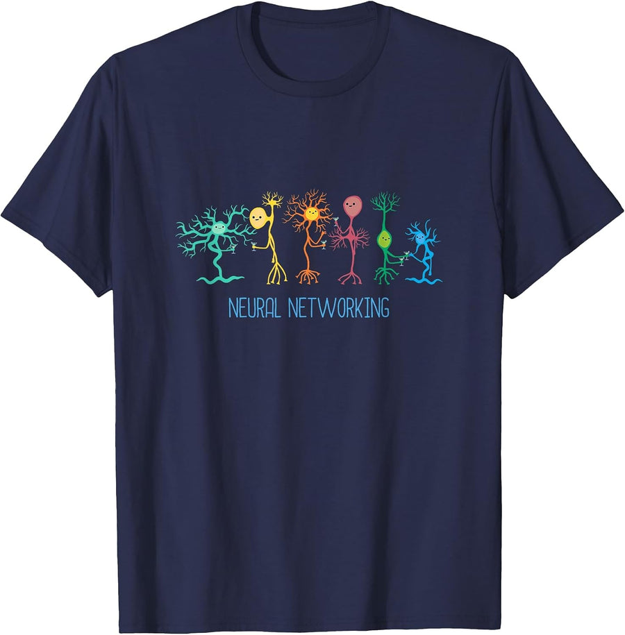 Neural Networking Computer Brain Web Developer Med Student T-Shirt - Navy Blue