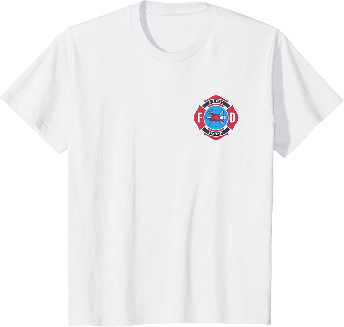 Fun Fireman Fire Department Logo Firefighter Costume T-Shirt - White