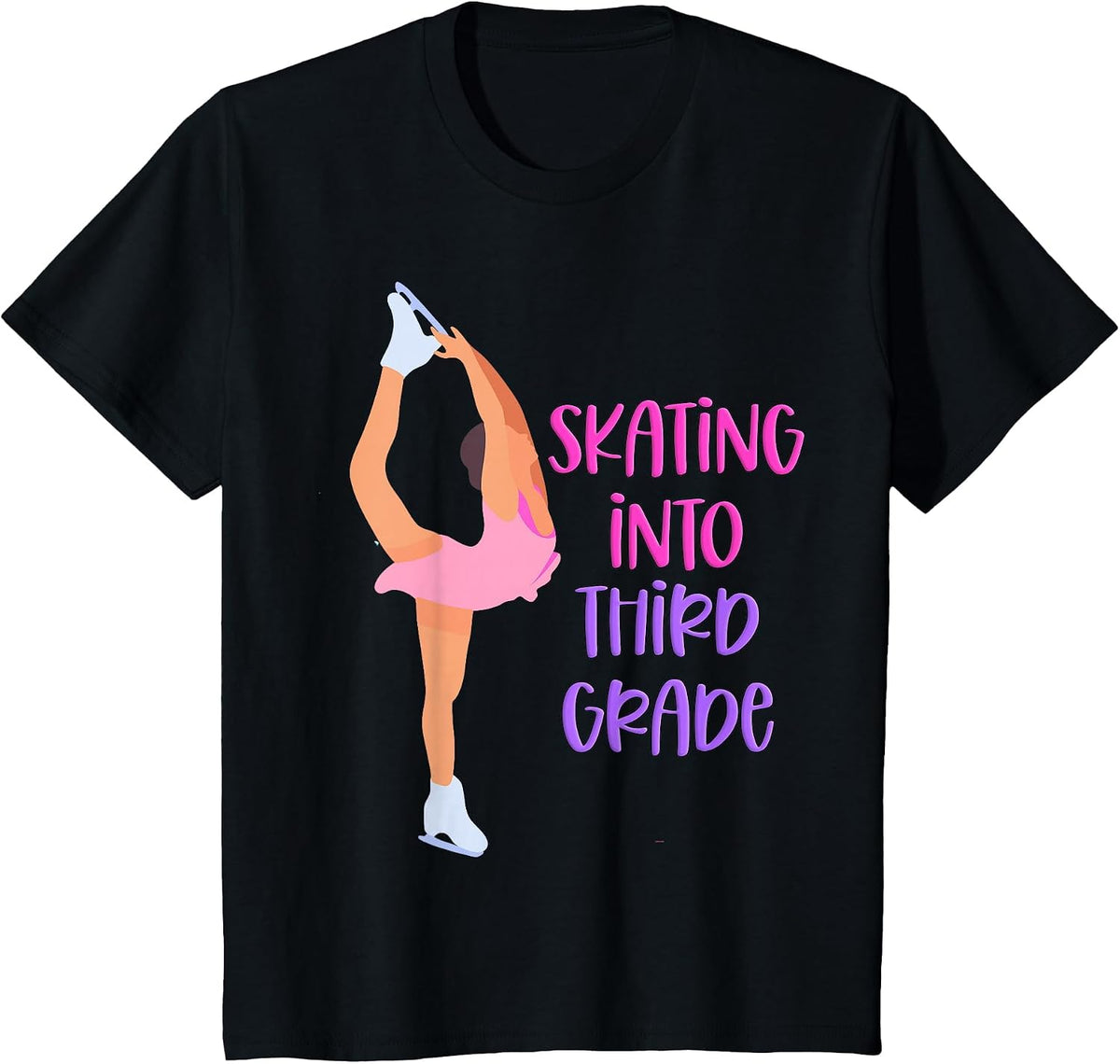Third Grade Shirt Ice Skating Girls 1st Day School 3rd Grade T-Shirt - Black