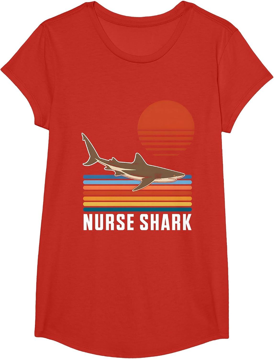 Nurse Shark Retro T-Shirt - Girls Red