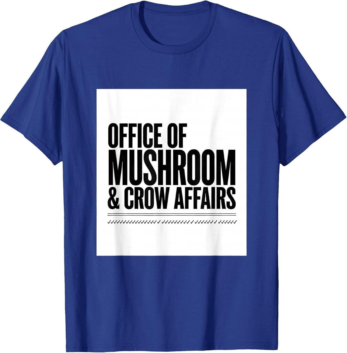 Office Of Mushroom & Crow Affairs Whimsical Gothic T-Shirt - Royal Blue