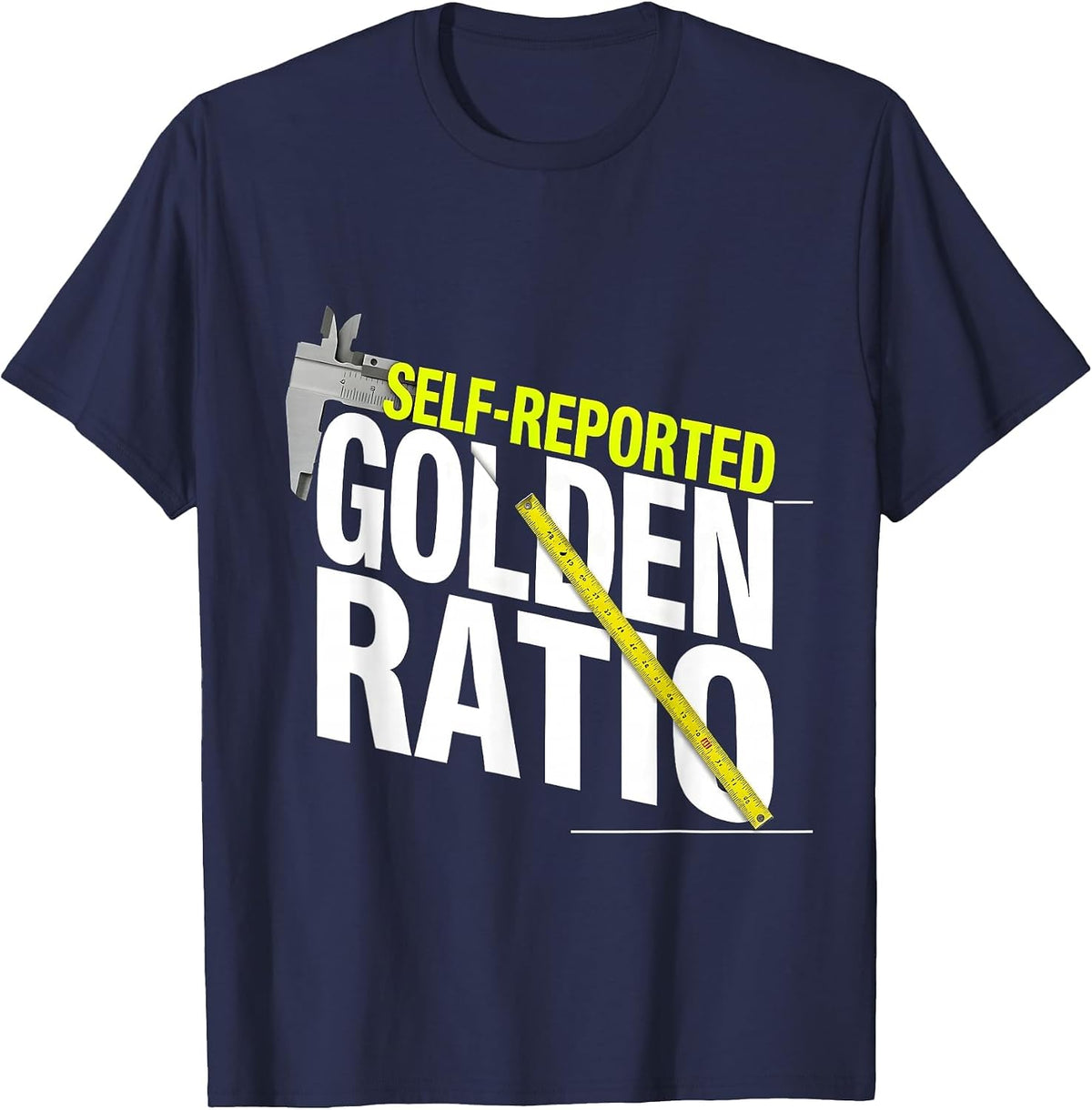 Men's Golden Ratio, Self-Reported Math Geometry Enthusiast T-Shirt - Navy Blue