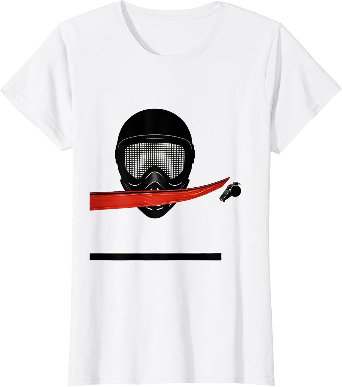 Fencing Mask Minimalist Fencer Sport Humor T-Shirt - White