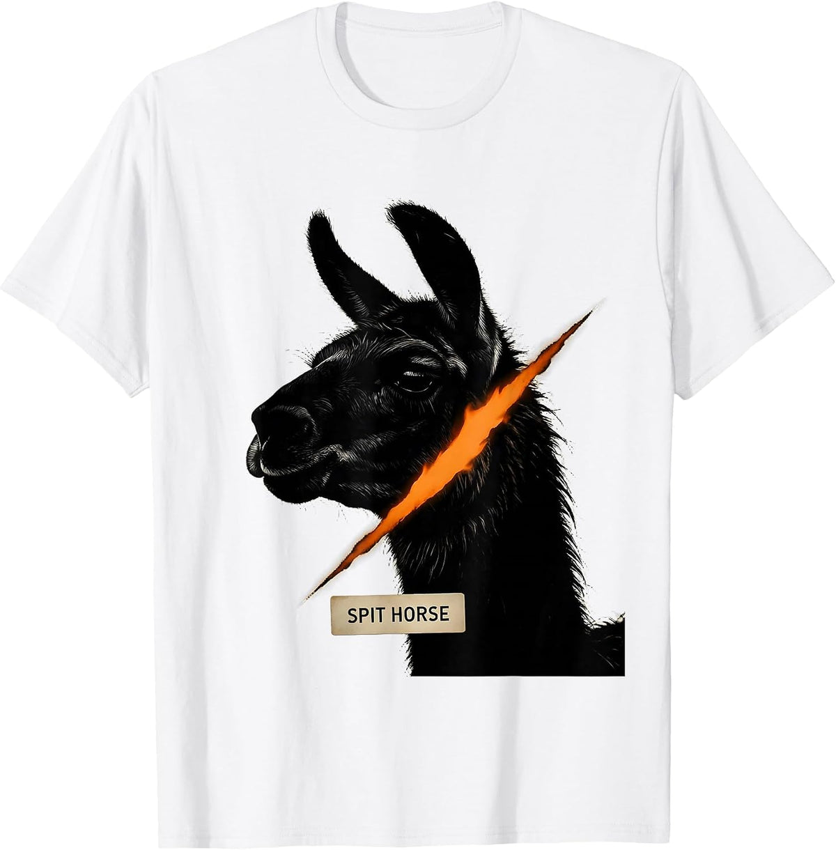 Men's Spit Horse Funny Animal Meme Nickname Sarcastic Humor T-Shirt - White