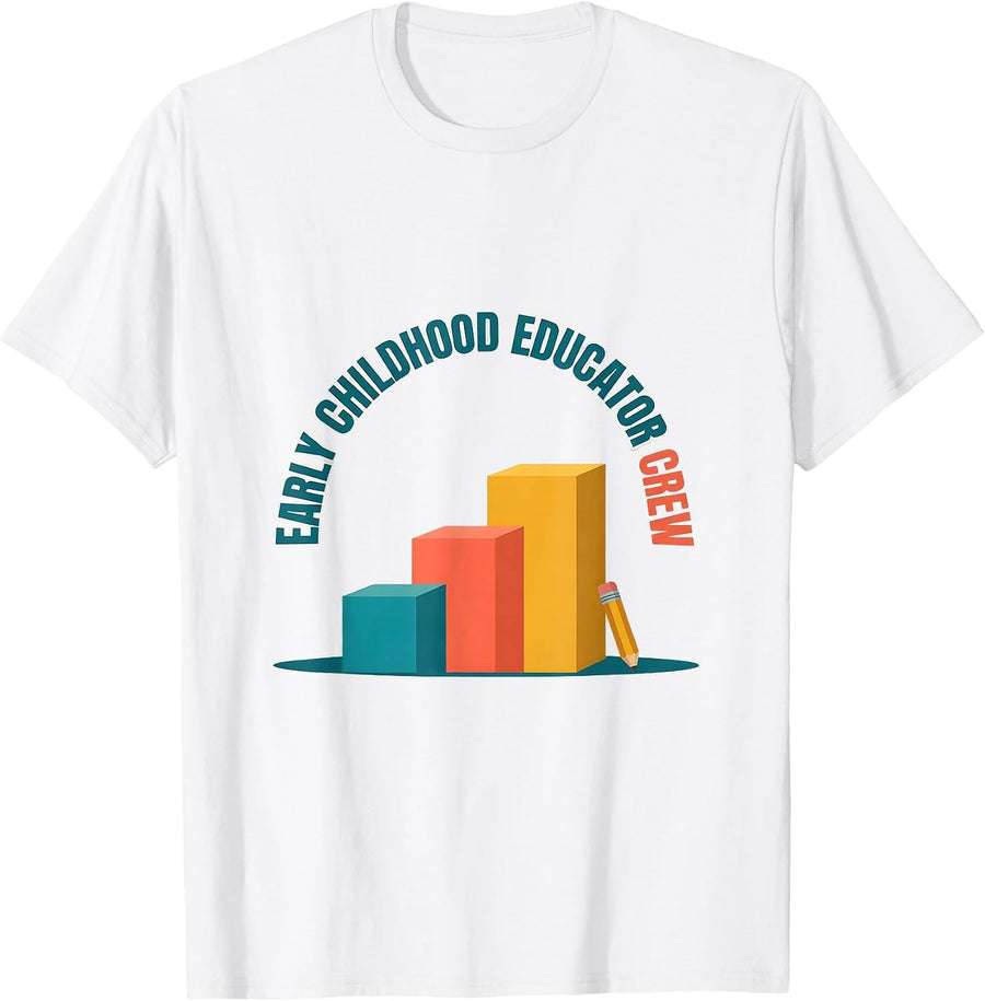 Men's Early Childhood Educator Crew Preschool Teacher Daycare T-Shirt - White