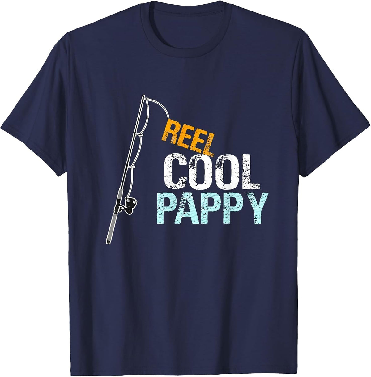 Reel Cool Pappy Fishing Grandfather Grandpa T-Shirt - Navy Blue