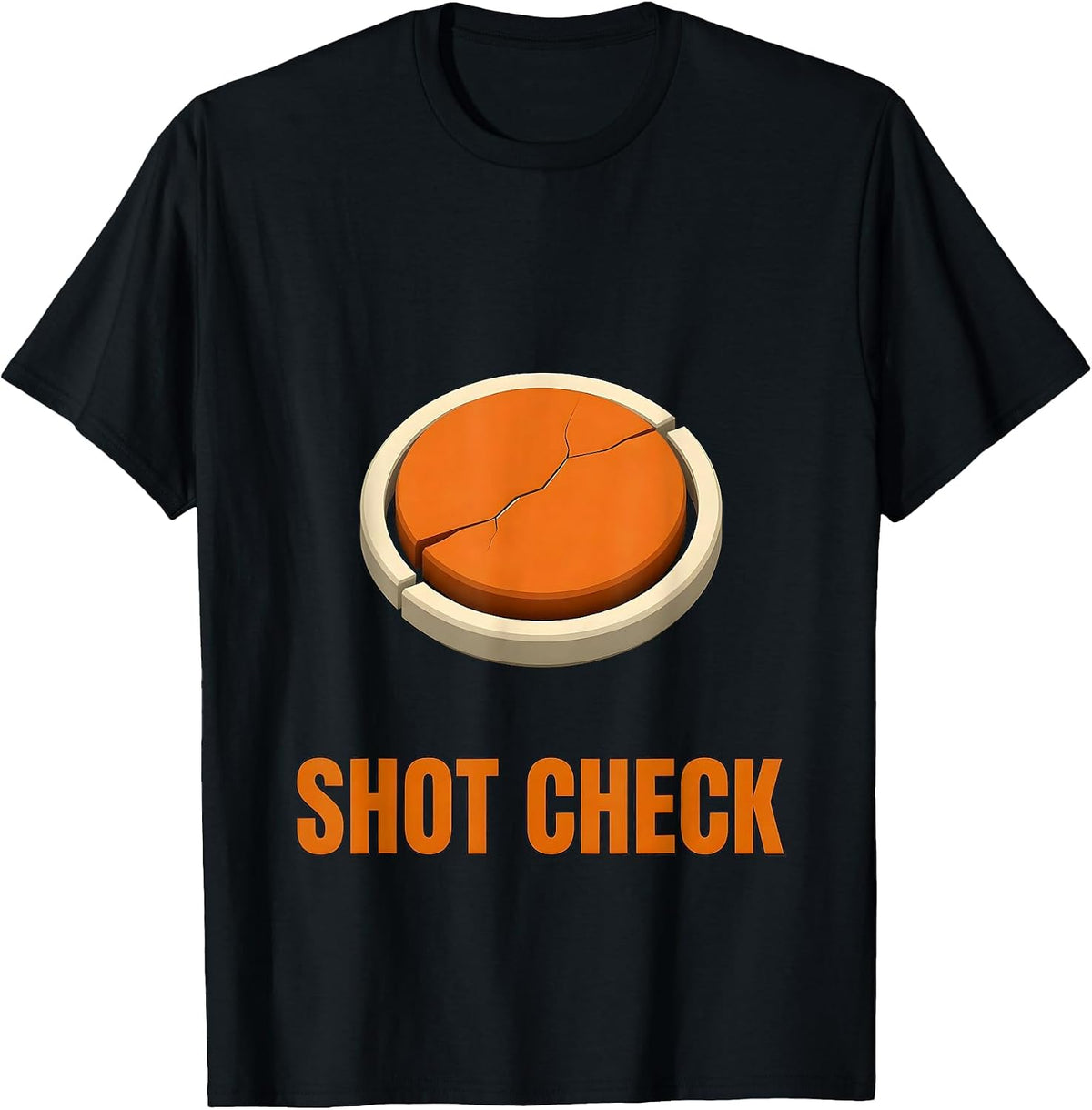 Men's Shot Check Isometric Clay Target Skeet Trap Shooting Humor T-Shirt - Black