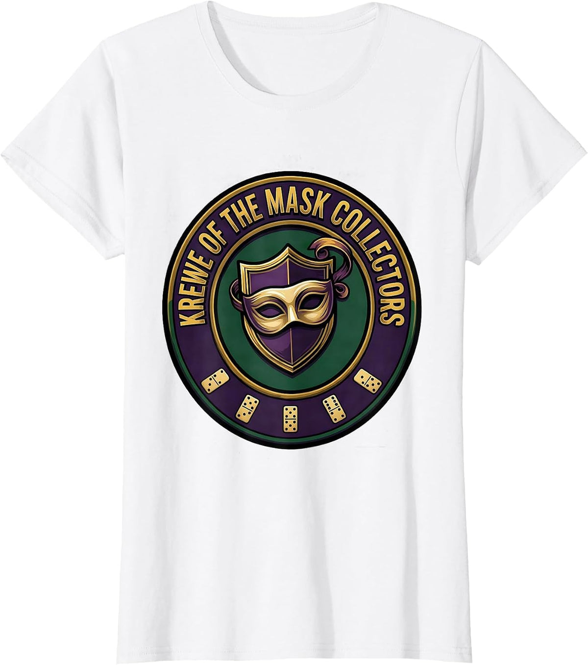 Women's Krewe Of The Mask Collectors Mardi Gras Party Carnival Humor T-Shirt - White