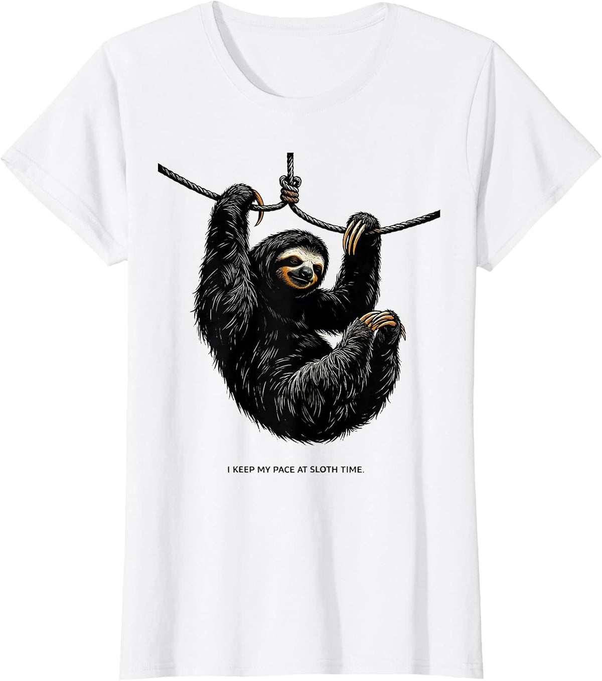 Women's I Keep My Pace At Sloth Time Funny Sloth Lover Humor T-Shirt - White
