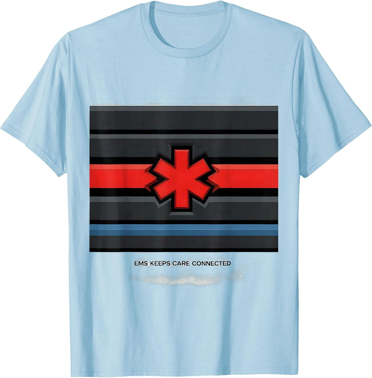 Men's EMS Keeps Care Connected Geometric Tribute First Responder T-Shirt - Baby Blue