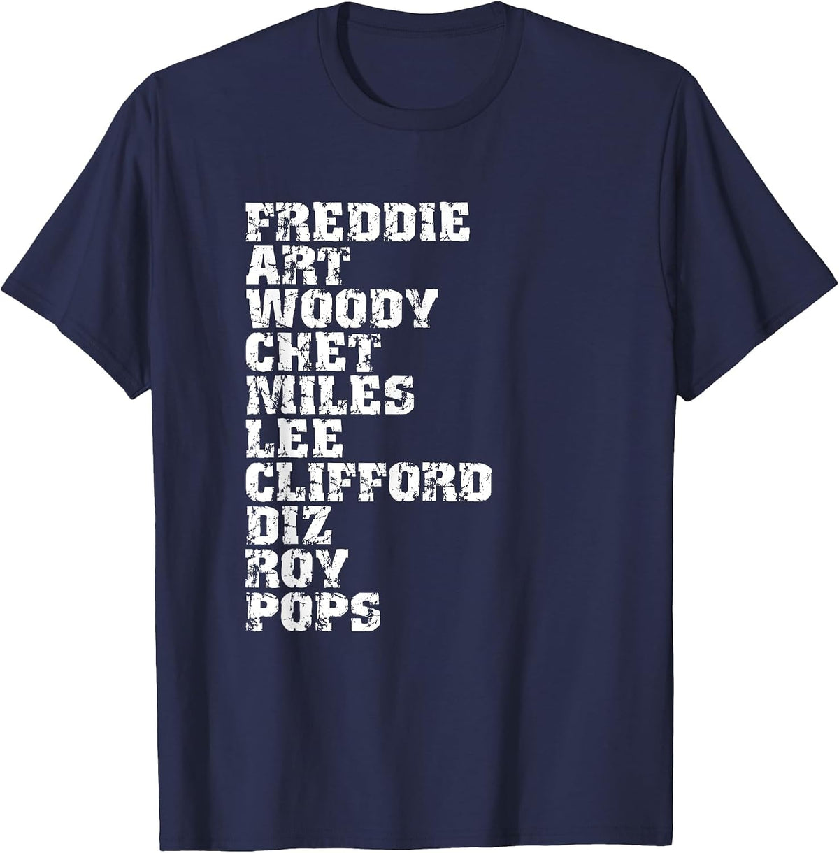 Famous Influential Jazz Trumpet Players List T-Shirt - Navy Blue