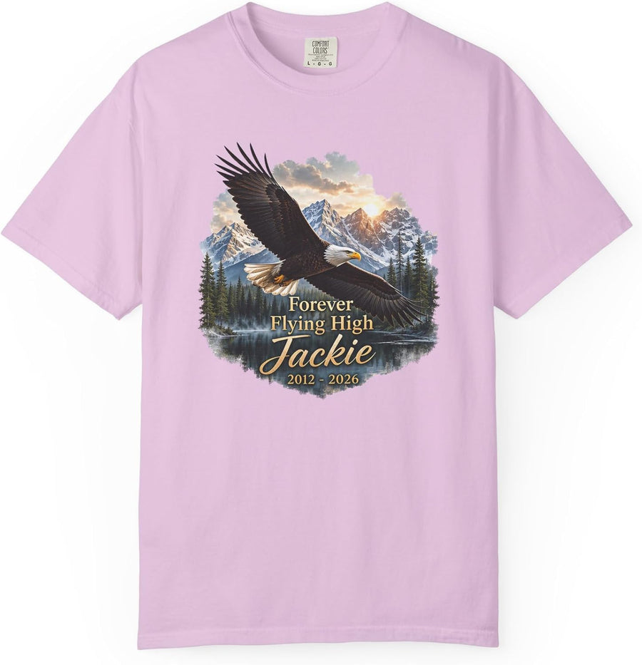 Jackie Bald Eagle Forever Flying High Wildlife Tribute Tee - Orchid