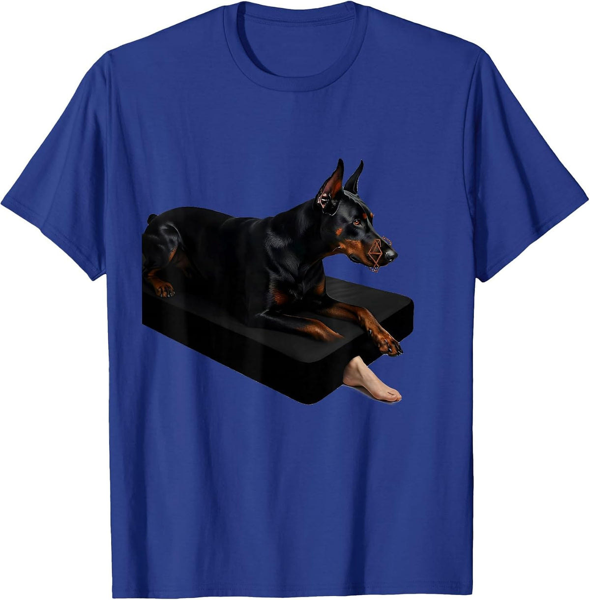 Men's Doberman Silhouette Minimalist Dog Owner Pride T-Shirt - Royal Blue