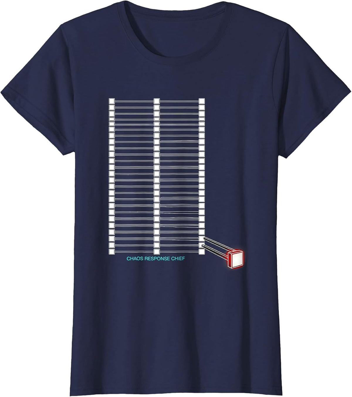Women's Chaos Response Chief Funny Chaos Coordinator Workplace Humor T-Shirt - Navy Blue