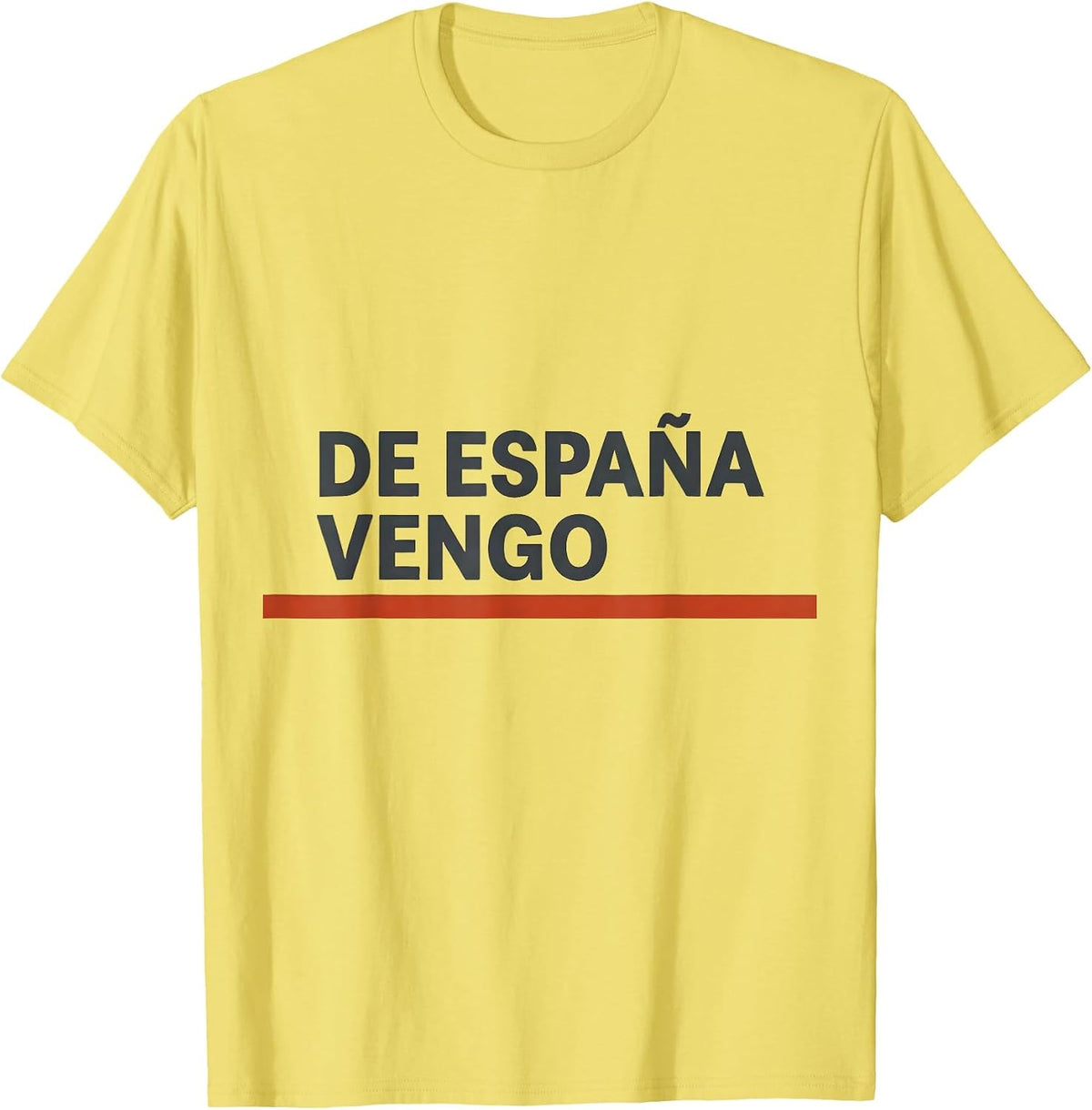 Men's De España Vengo Minimalist Spanish Heritage Souvenir T-Shirt - Lemon Yellow