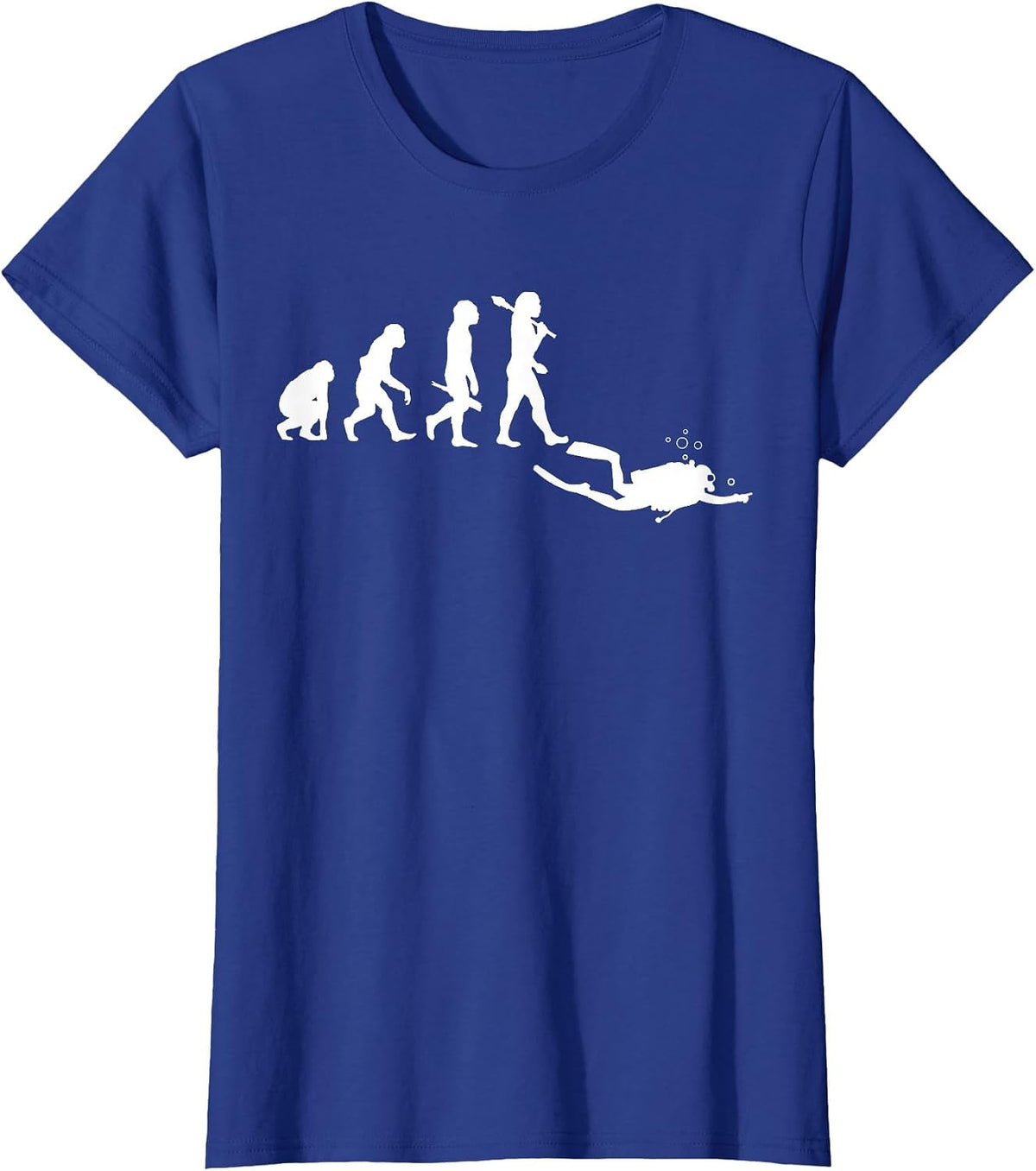 Scuba Evolution Funny Scuba Diving Evolution T-Shirt - Royal Blue