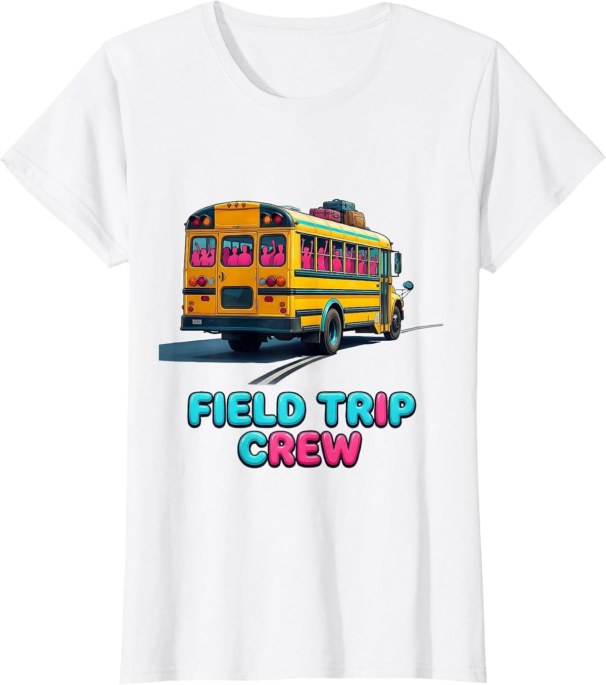 Field Trip Crew Playful School Bus Driver Teacher Humor T-Shirt - White