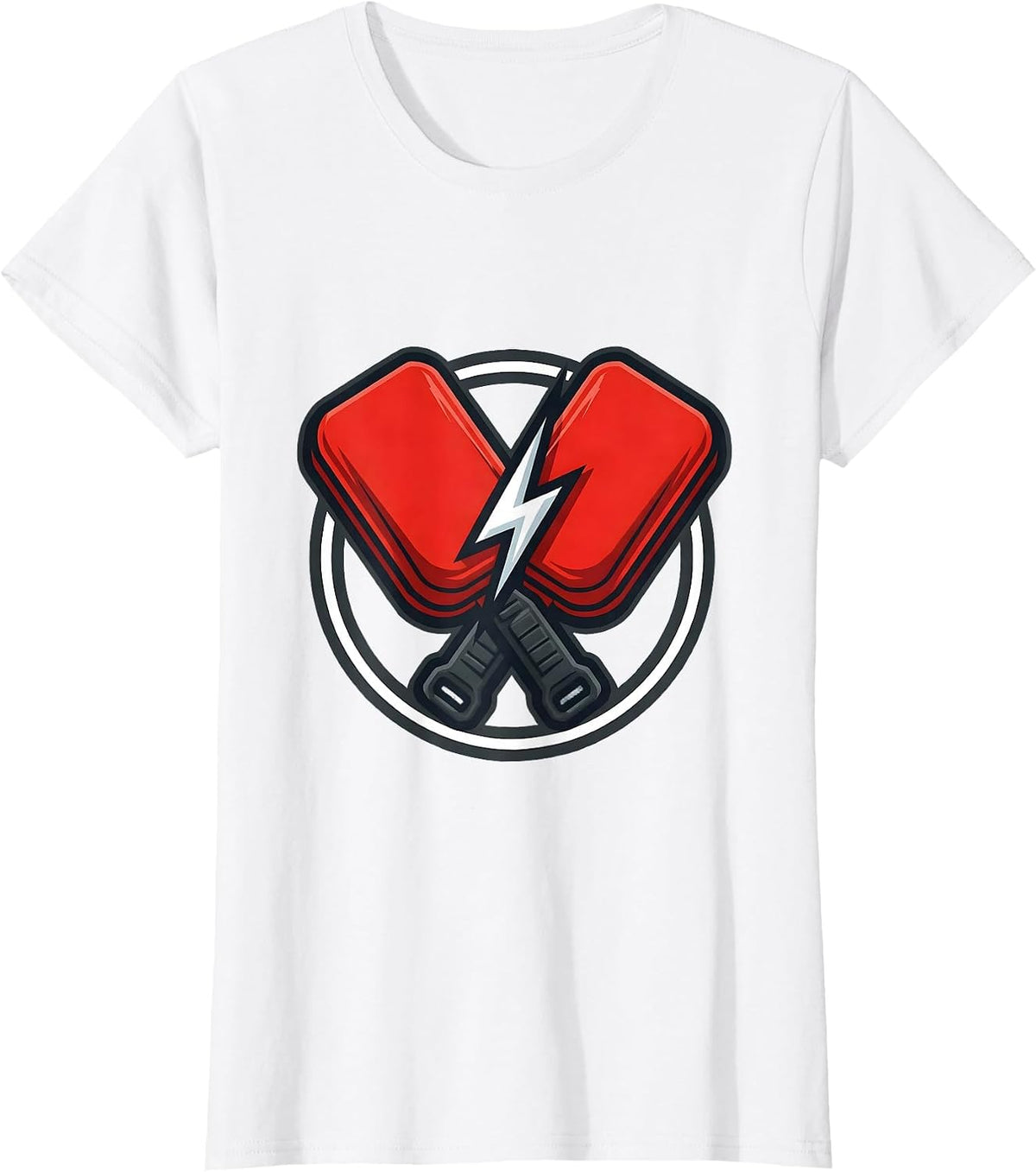 Women's EMT Defibrillator Paddles Electric Arc Graphic T-Shirt - White