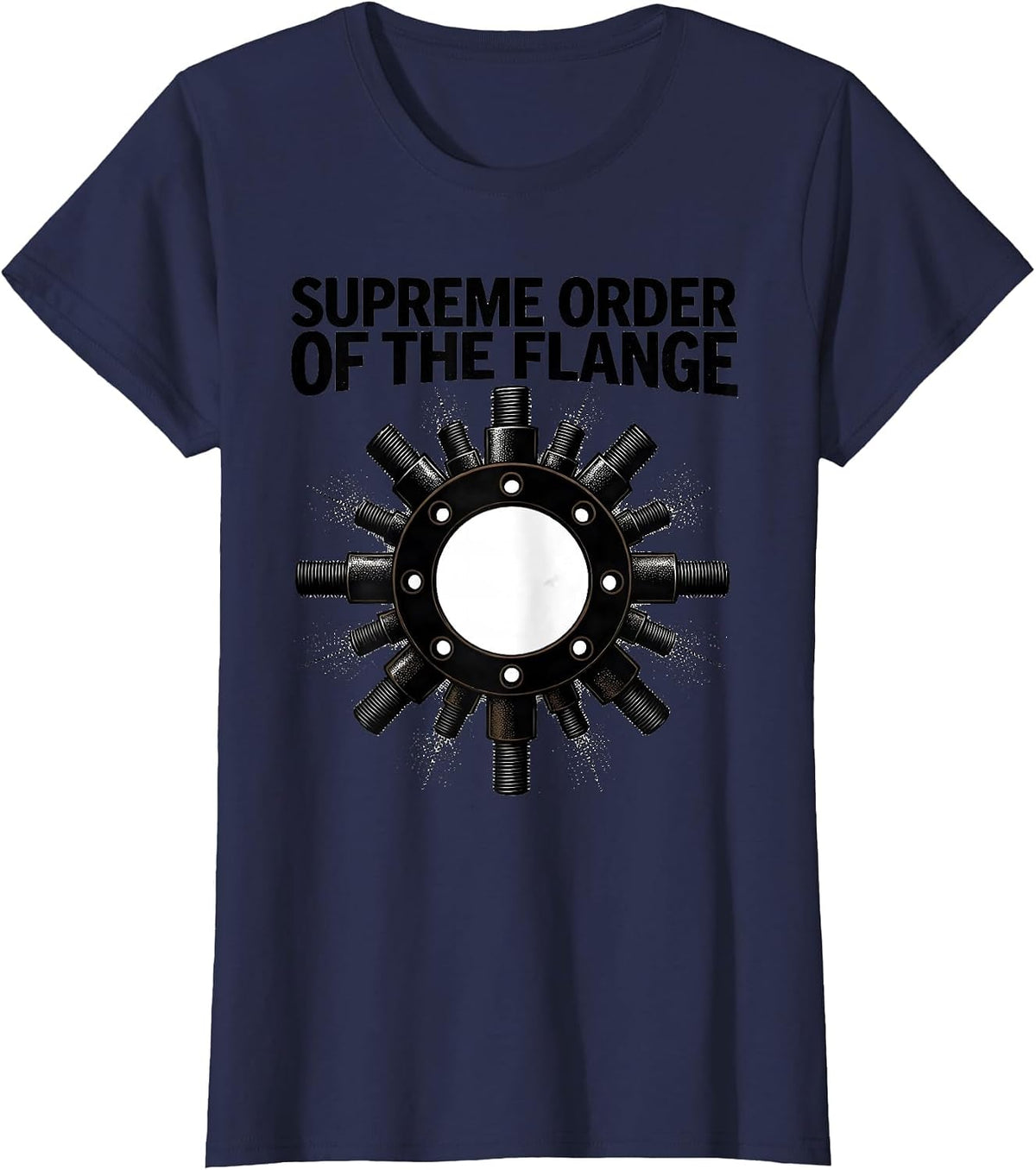 Women's Supreme Order of the Flange Funny Plumber Pipefitter Trade T-Shirt - Navy Blue