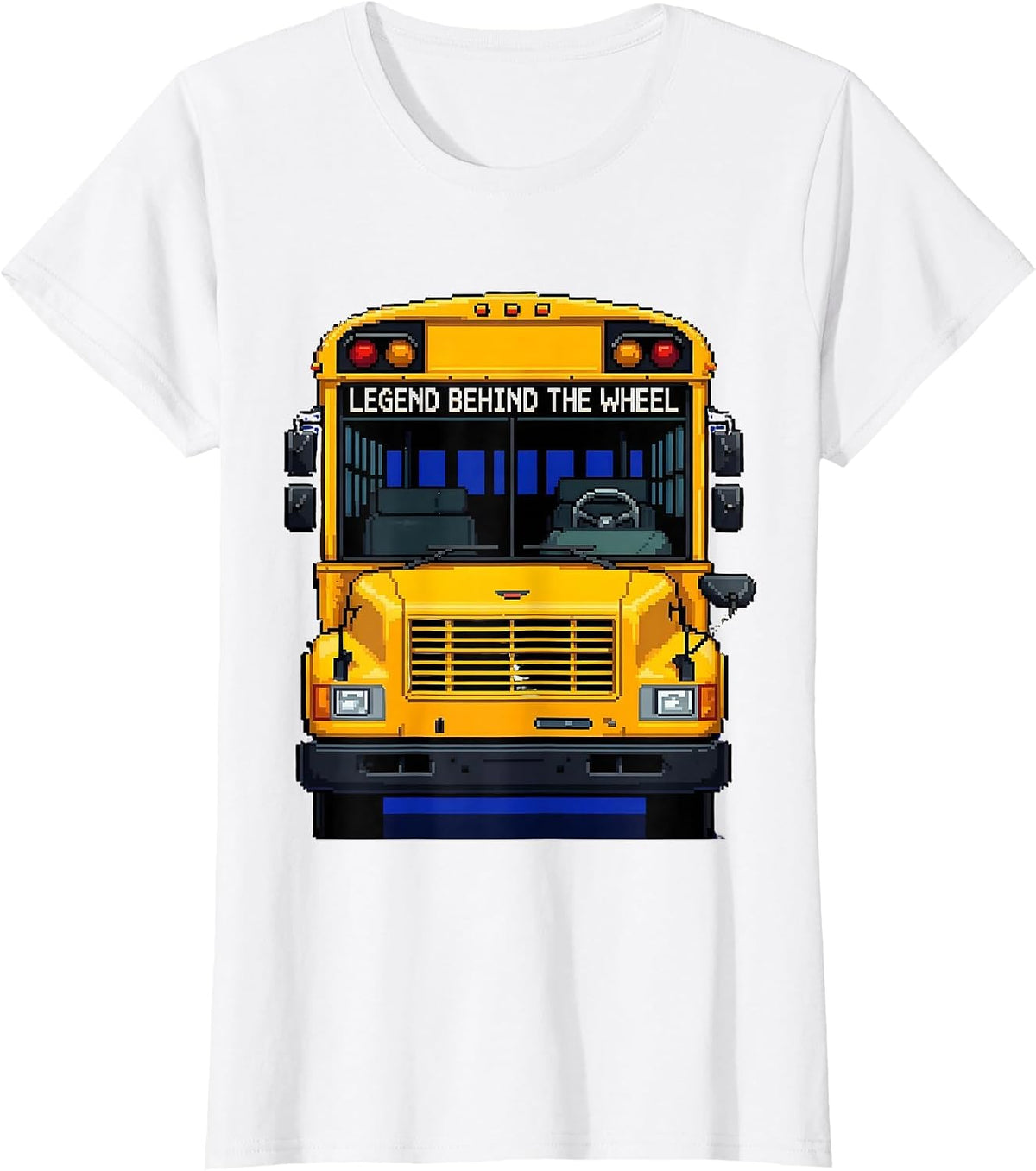 Legend Behind The Wheel School Bus Driver Design T-Shirt - White