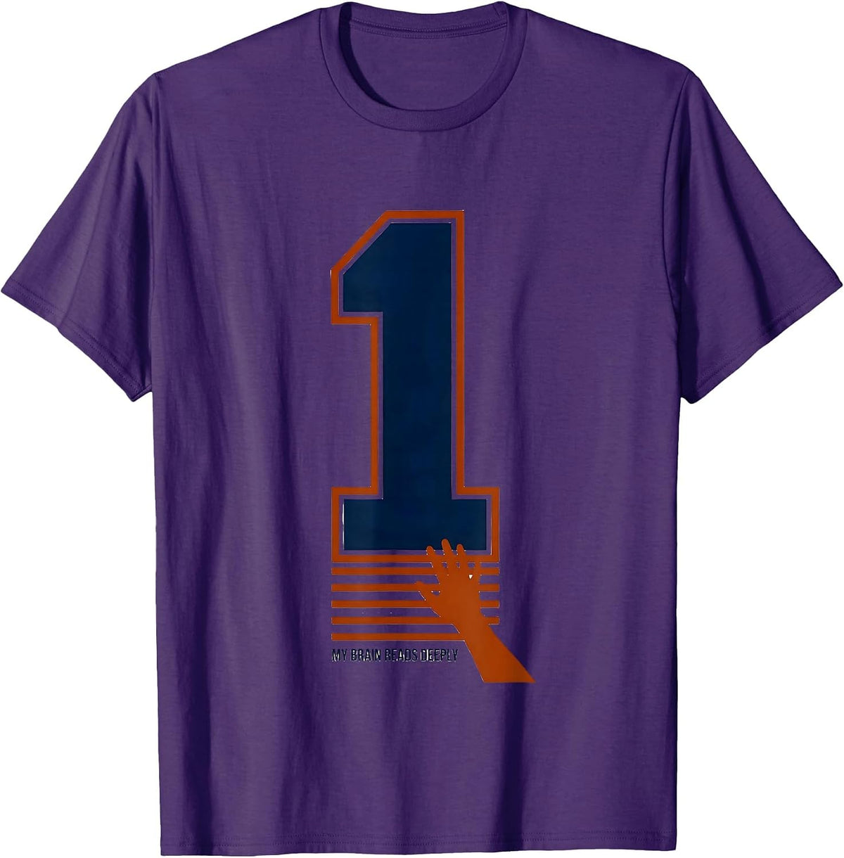 My Brain Reads Deeply Funny Dyslexia Awareness Month Student T-Shirt - Purple