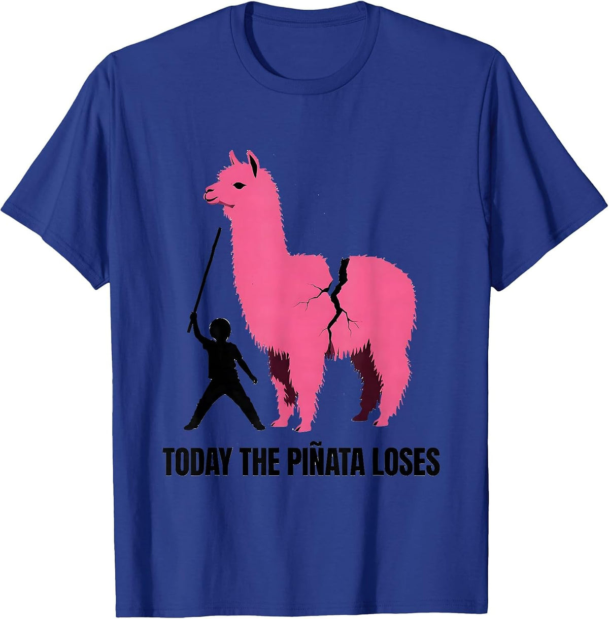 Today The Piñata Loses Funny Llama Pinata Birthday Boy Gamer T-Shirt - Royal Blue