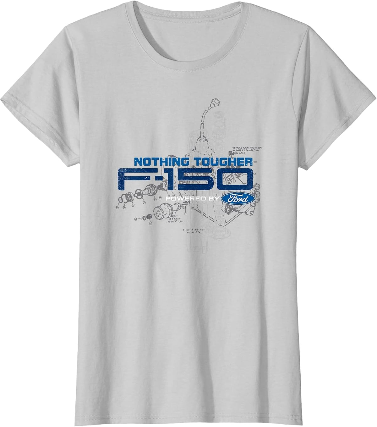 F-150 Engine Schematic T-Shirt - Silver Grey